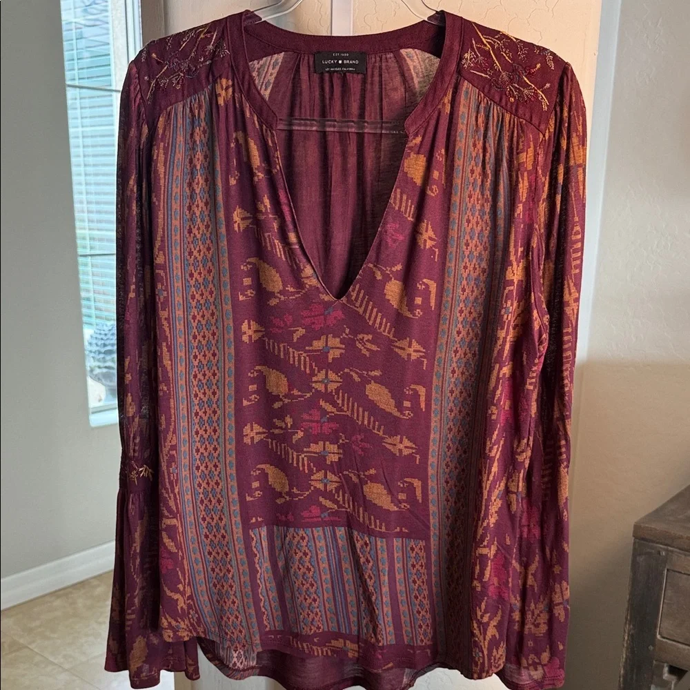 Lucky Brand Women's Multicolor Boho Blouse - Picture 1 of 7